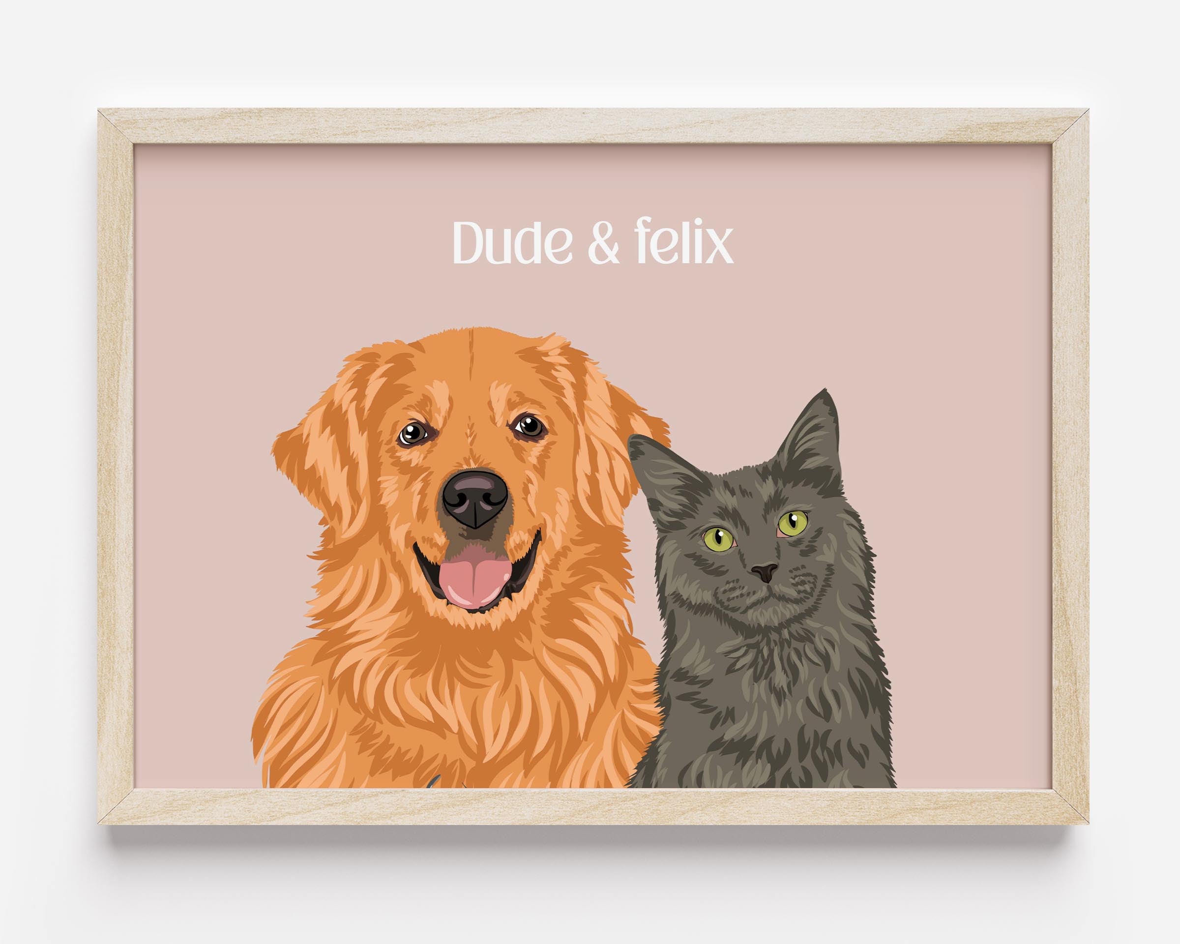 Custom 2 pet portrait
