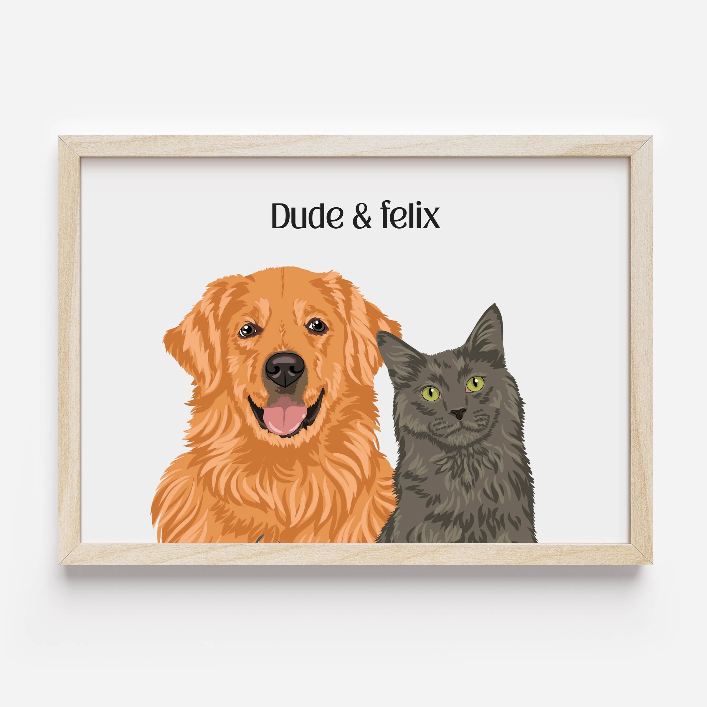 Custom 2 pet portrait