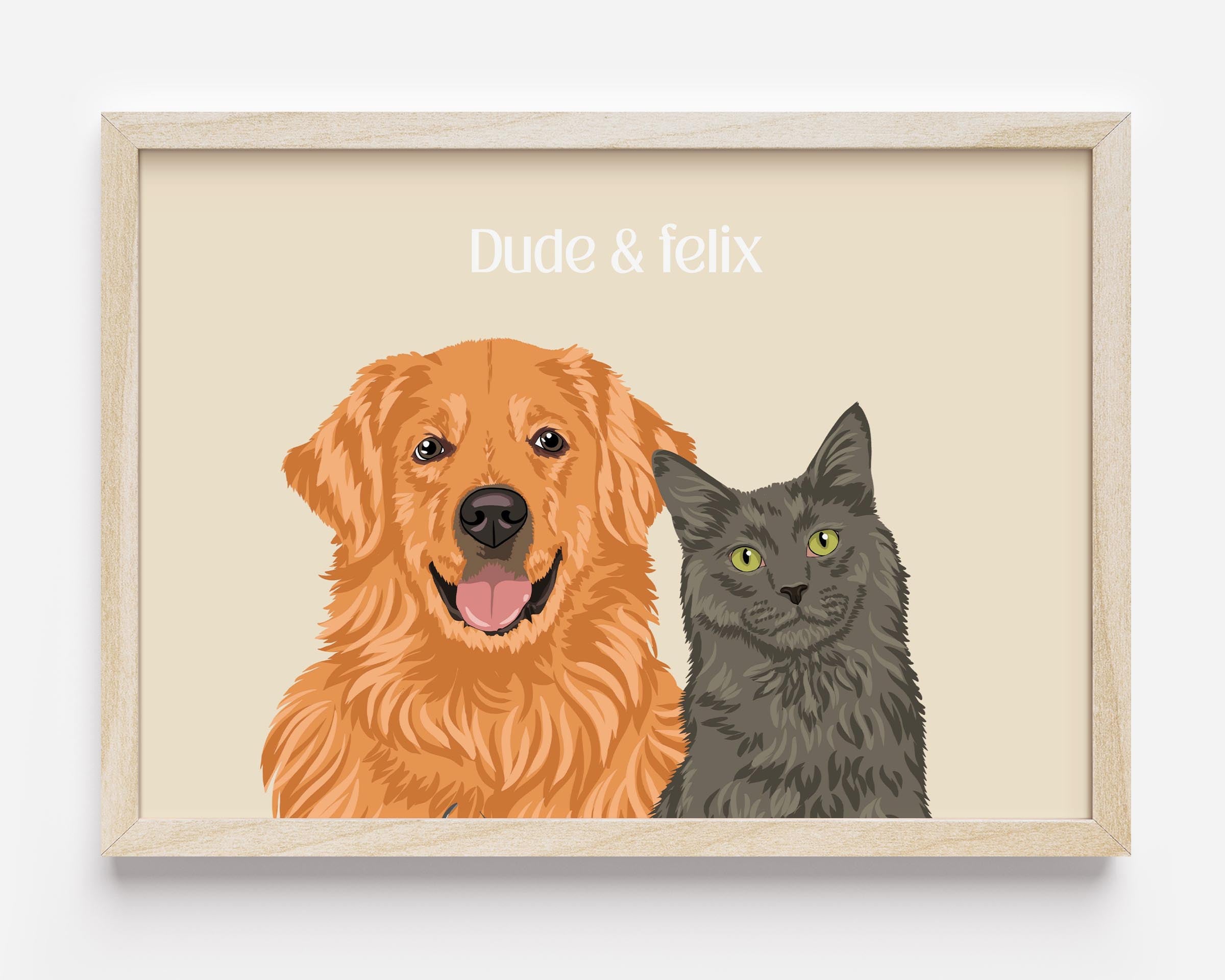 Custom 2 pet portrait