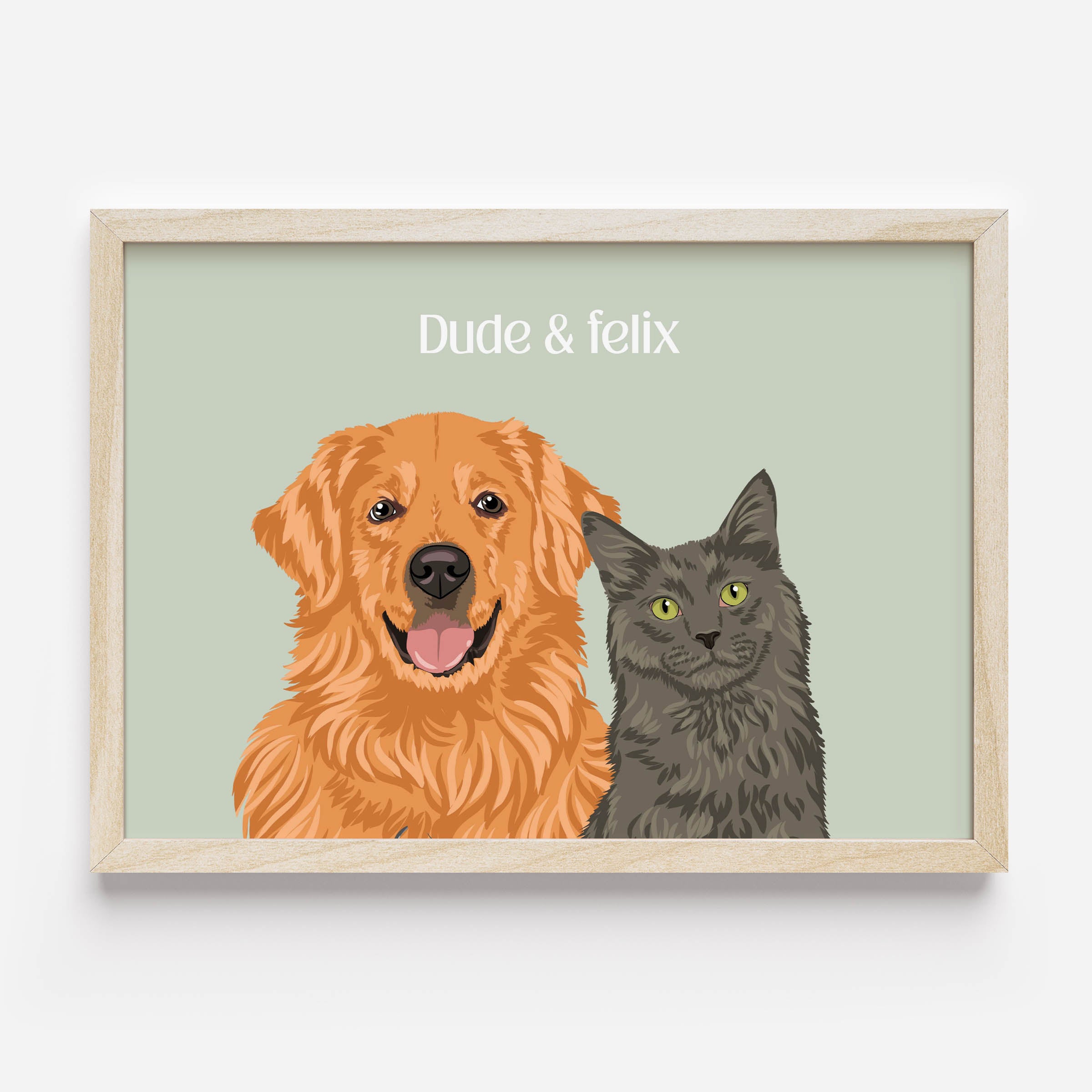 Custom 2 pet portrait