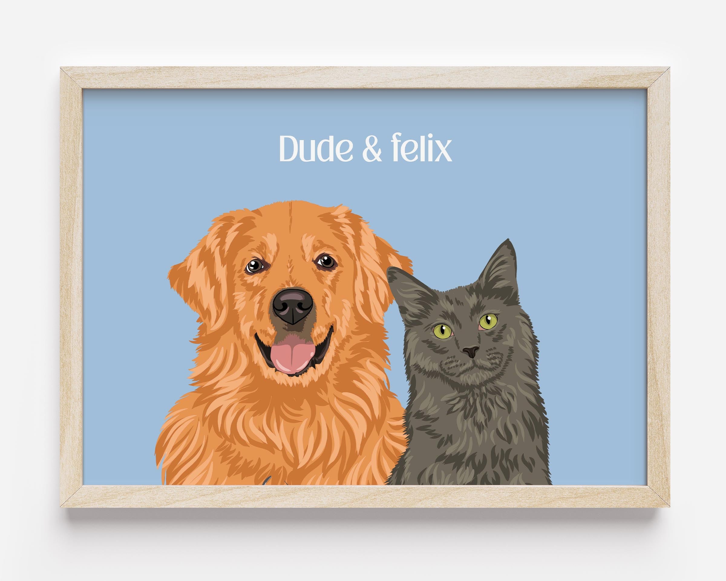 Custom 2 pet portrait
