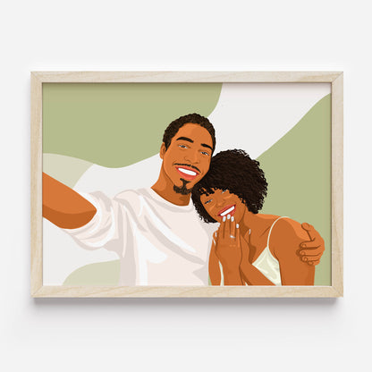 Custom engagement portrait
