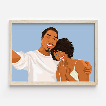 Custom engagement portrait