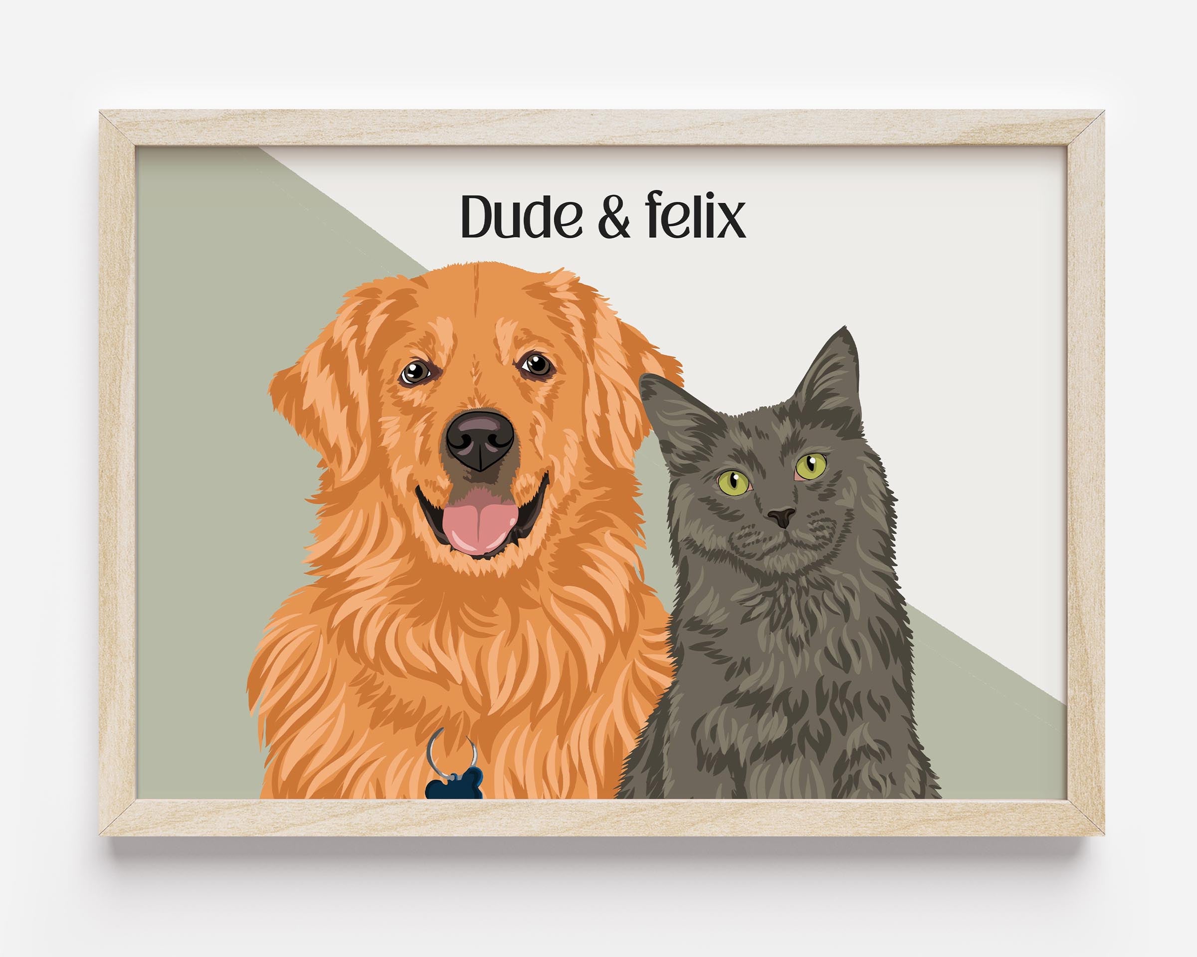 Custom 2 pet portrait