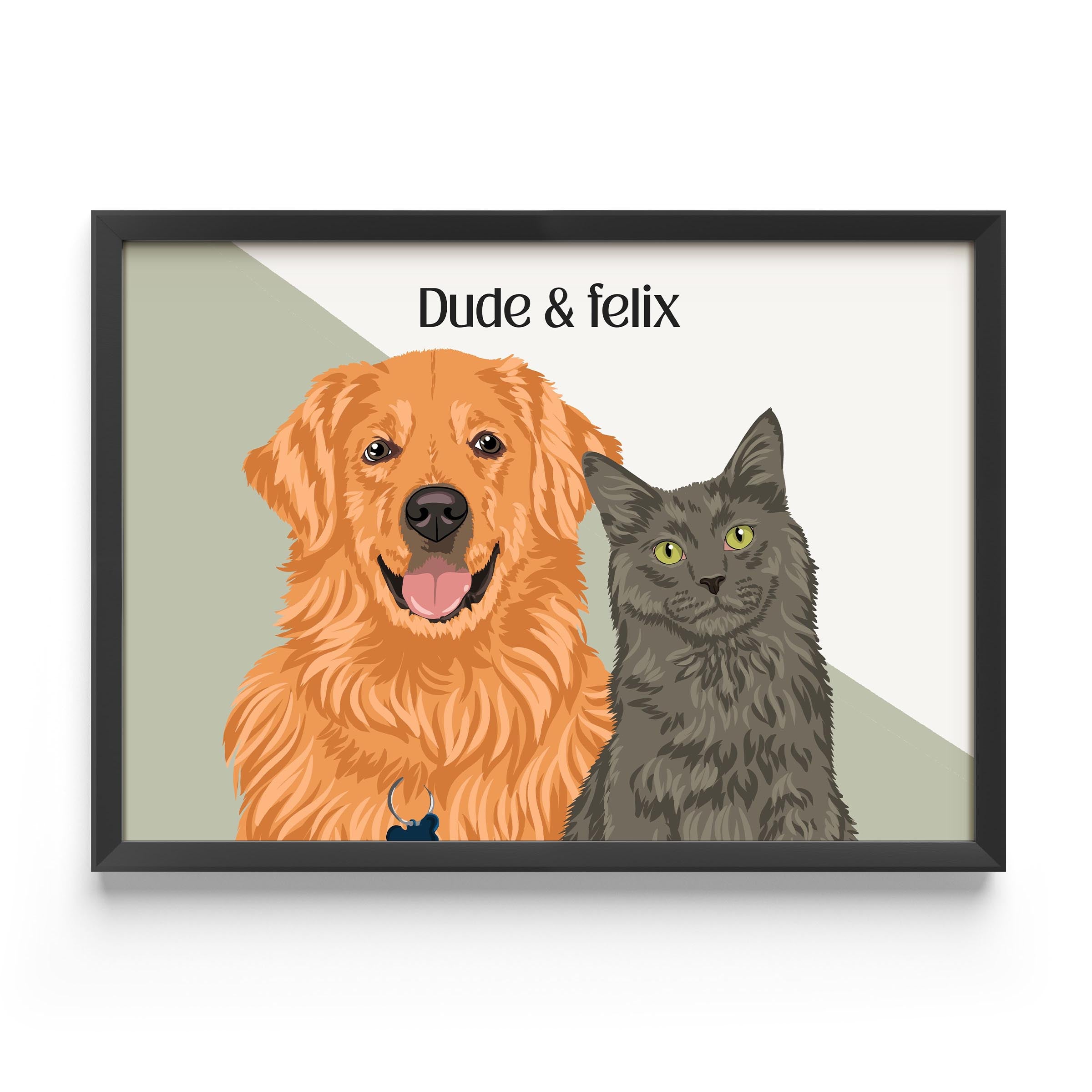 Custom 2 pet portrait