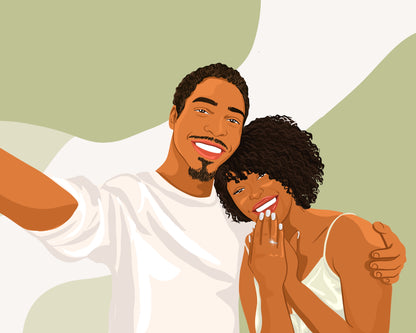Custom engagement portrait