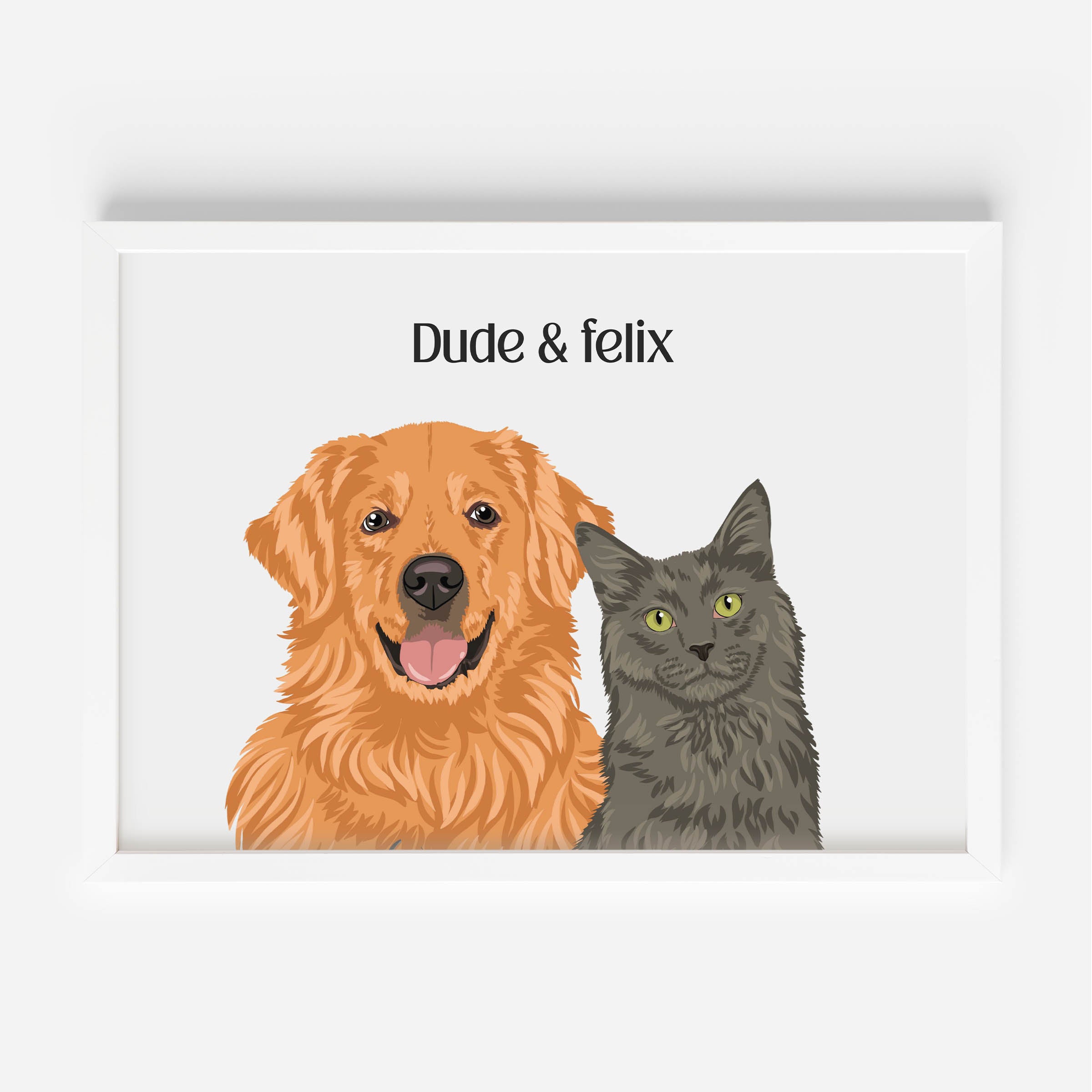 Custom 2 pet portrait
