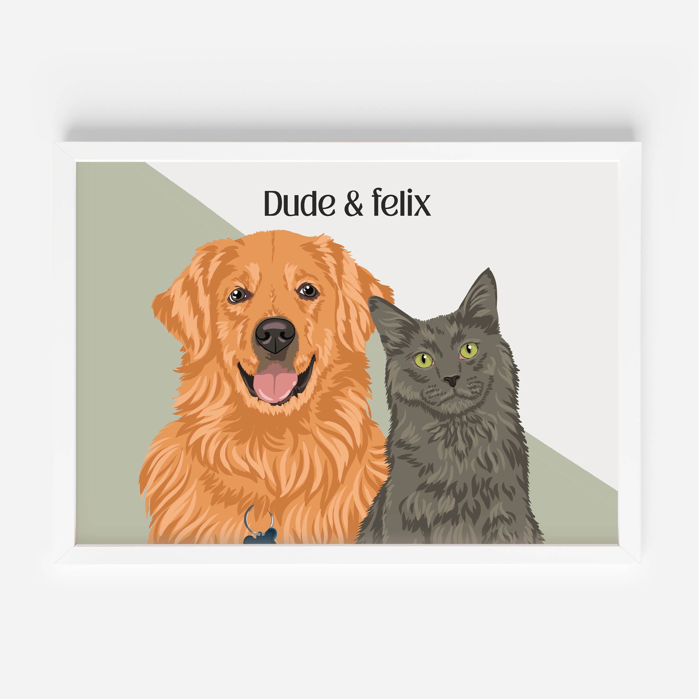 Custom 2 pet portrait