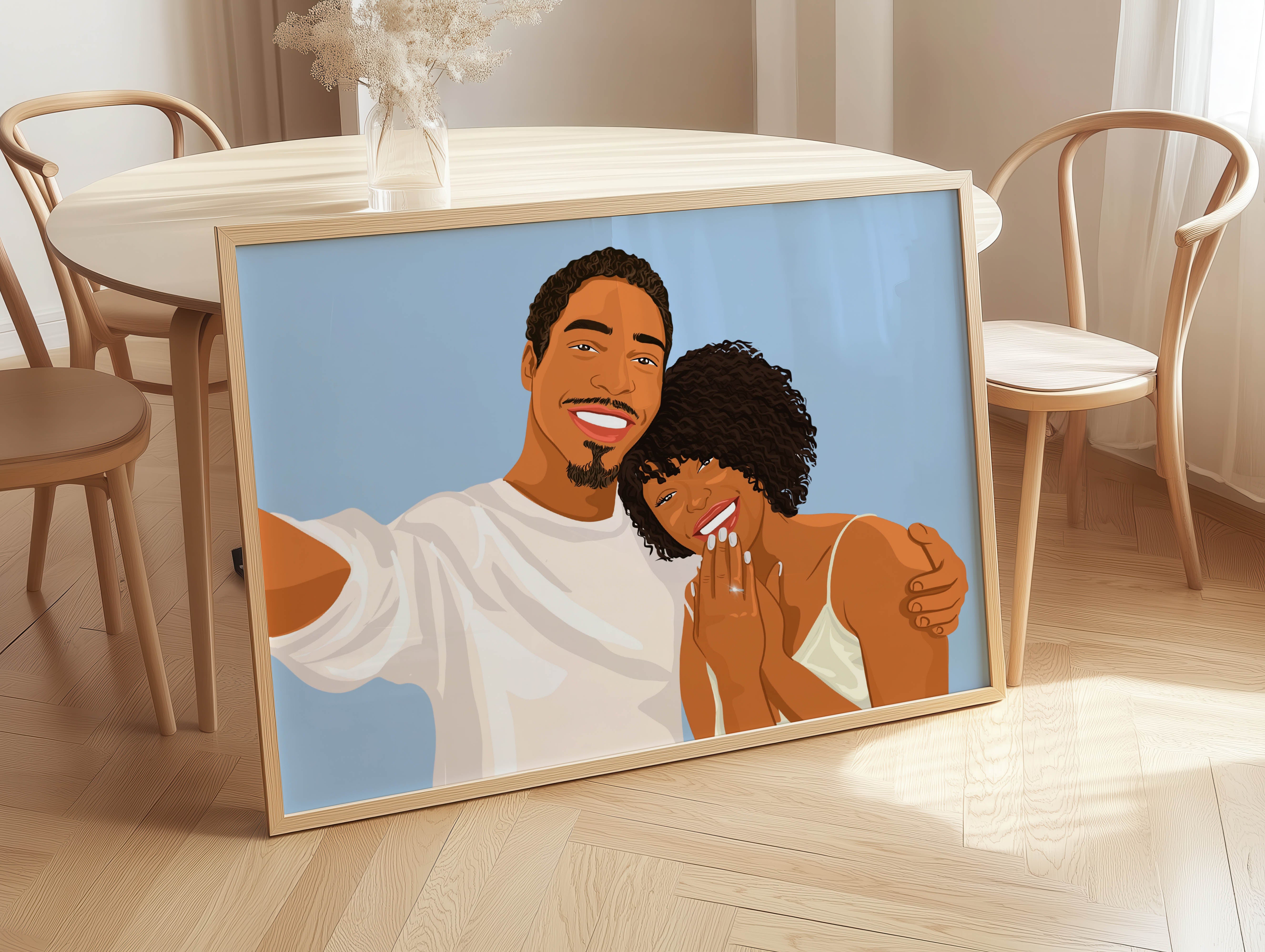 Custom engagement portrait